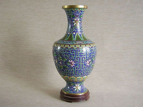 Cloisonné antique vase - (0431)